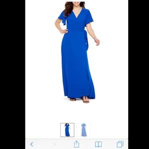 Blue short sleeve maxi dress!